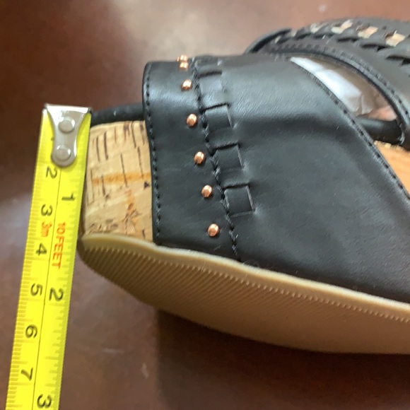 black and copper wedge cork sandal shoes by Soda - Picture 9 of 10